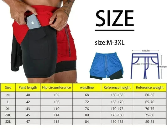 Men's compression gym shorts, EVERLAST printed sports pants, double layered, quick drying, basketball, beach, muscle, fitness